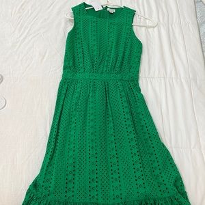 Jcrew green eyelet dress.